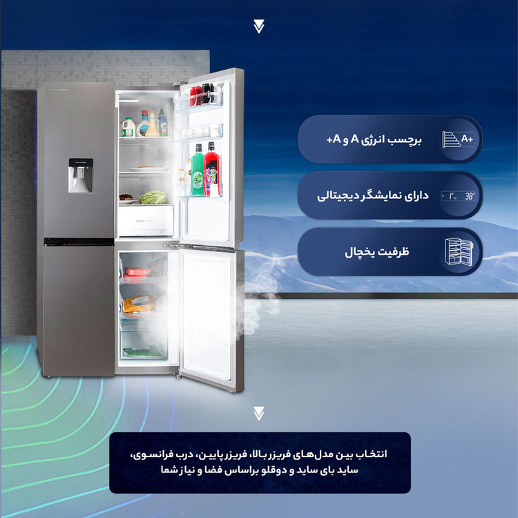 یخچال فریزر ساید بای ساید 19 فوت پاکشوما مدل 4D RDP 530 X