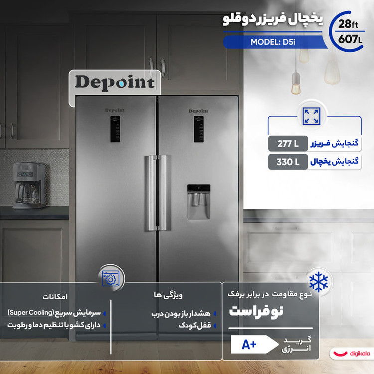 یخچال فریزر دوقلو 28 فوت دیپوینت مدل D5i S
