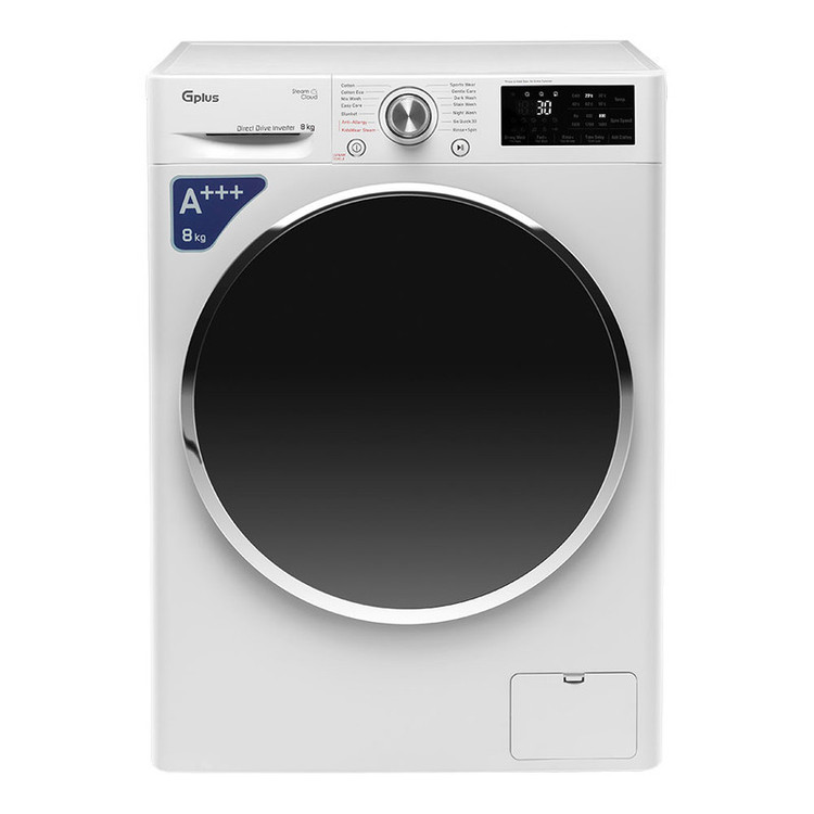 ماشین لباسشویی جی پلاس مدل GWM-R808W ظرفیت 8 کیلوگرم