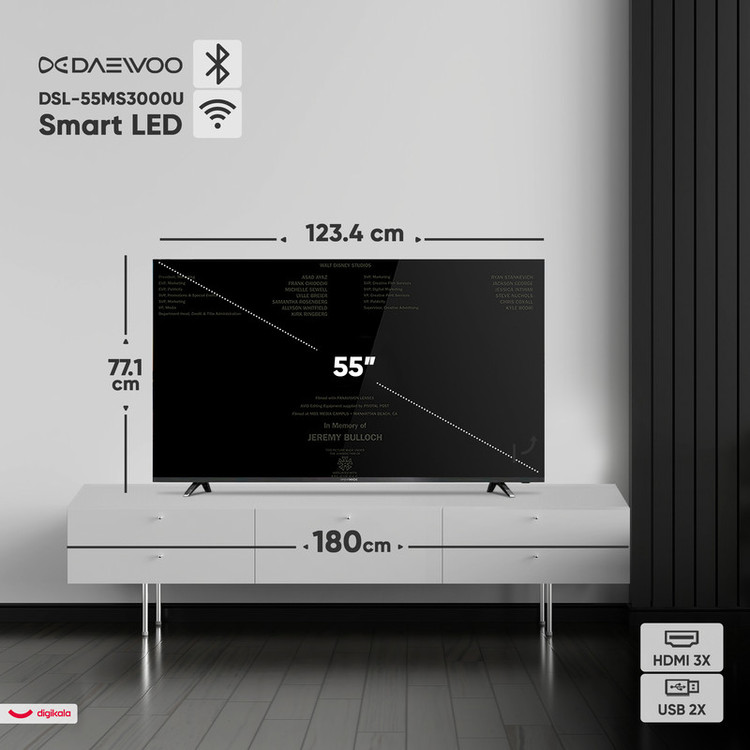 تلویزیون 55 اینچ ال ای دی هوشمند دوو مدل DSL-55MS3000