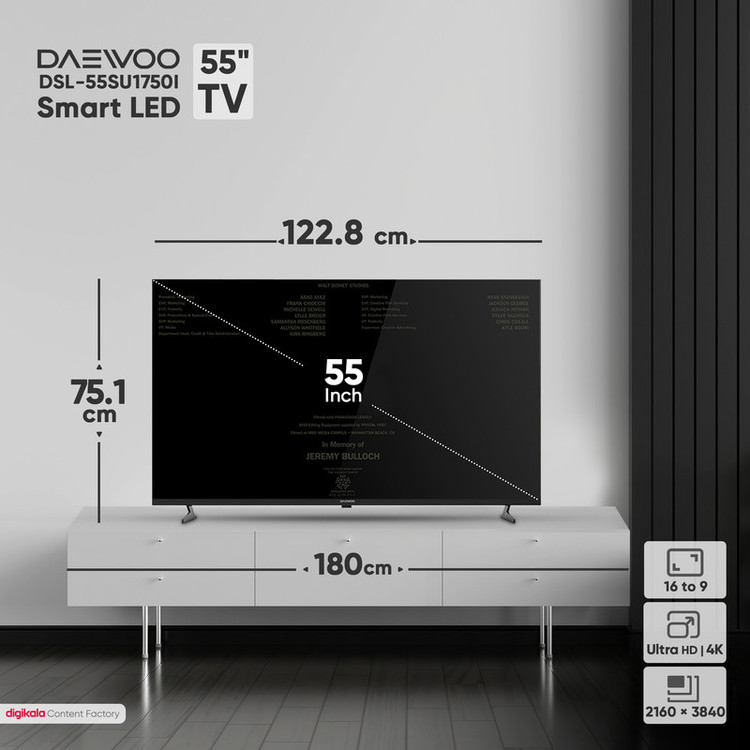 تلویزیون ال ای دی هوشمند دوو مدل DSL-55SU1750I سایز 55 اینچ