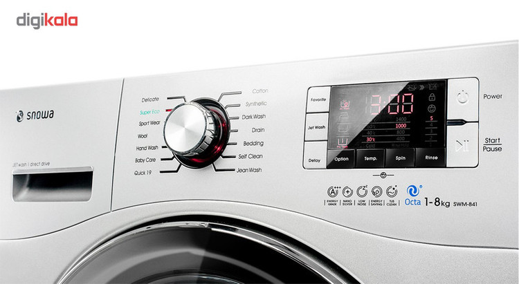 ماشین لباسشویی اسنوا مدل SWD-Octa W ظرفیت 8 کیلوگرم