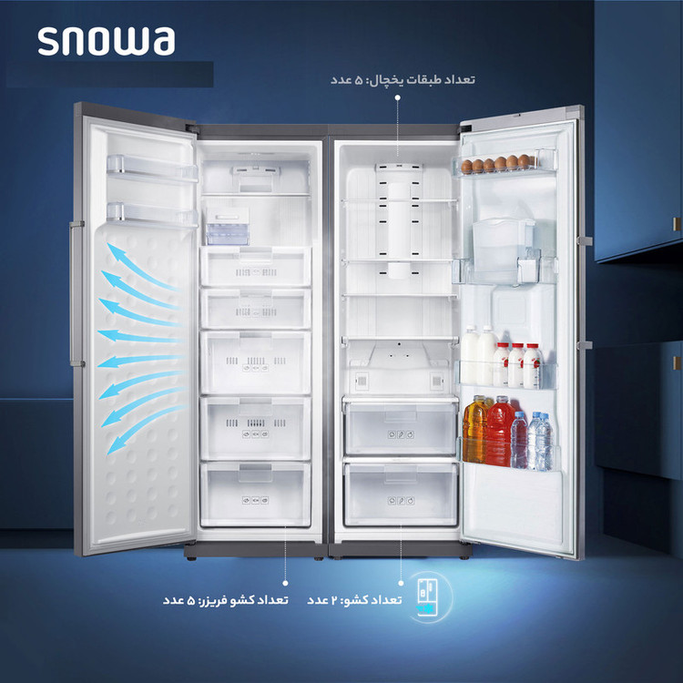 یخچال و فریزر دوقلو 36 فوت اسنوا مدل SN5-0190LW