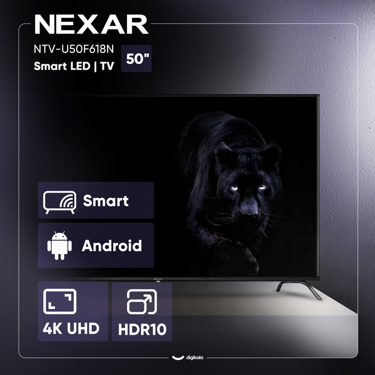 تلویزیون ال ای دی هوشمند نكسار مدل NTV-U50F618N سایز 50 اینچ